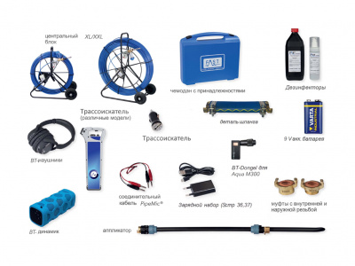 აკუსტიკური გაჟონვის დეტექტორი PipeMic XL 100 მ კაბელით FAST 8001E - 2