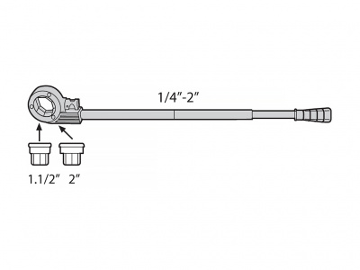 70840X SUPER CUT მილის გარე ხრახნის მექანიკური მომჭრელი 1/4-1.1/4 - 2