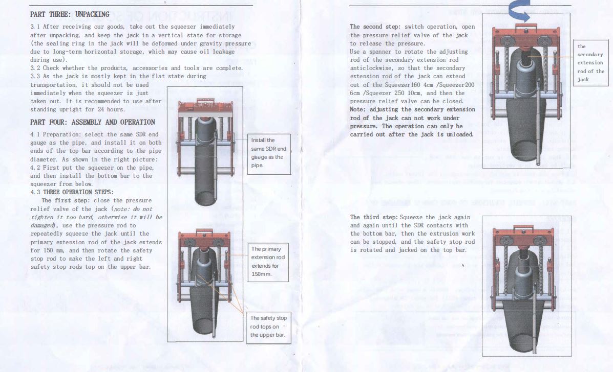 Squeezer 200 ჰიდრავლიკური  ჩამკეტი  ხელსაწყო გაზის და წყლის ნაკადის შესაჩერებლად - 2